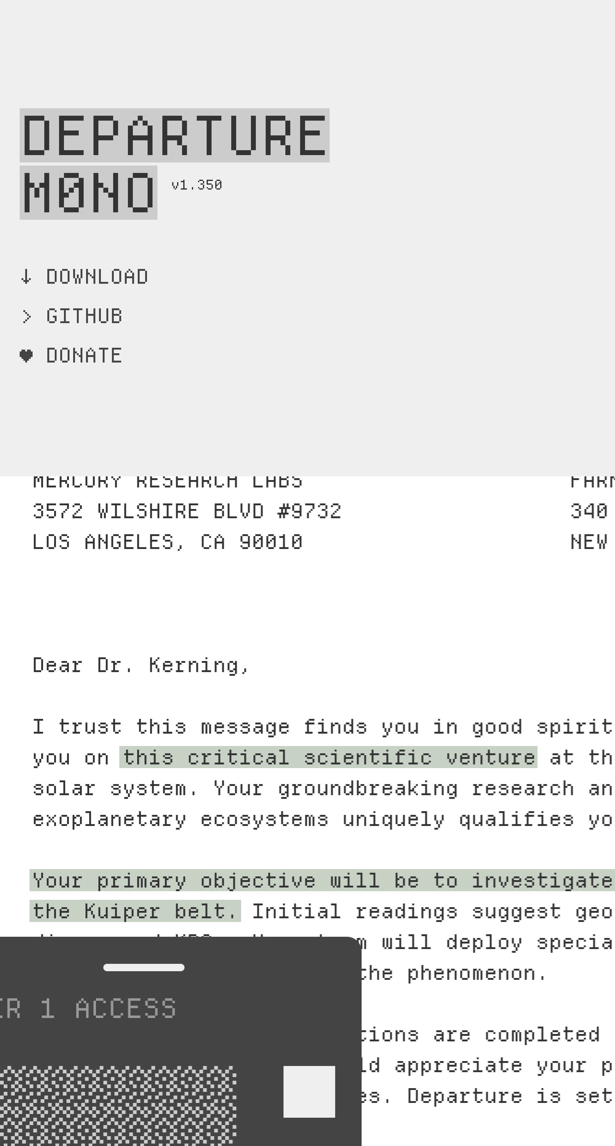 Departure Mono (Mobile)